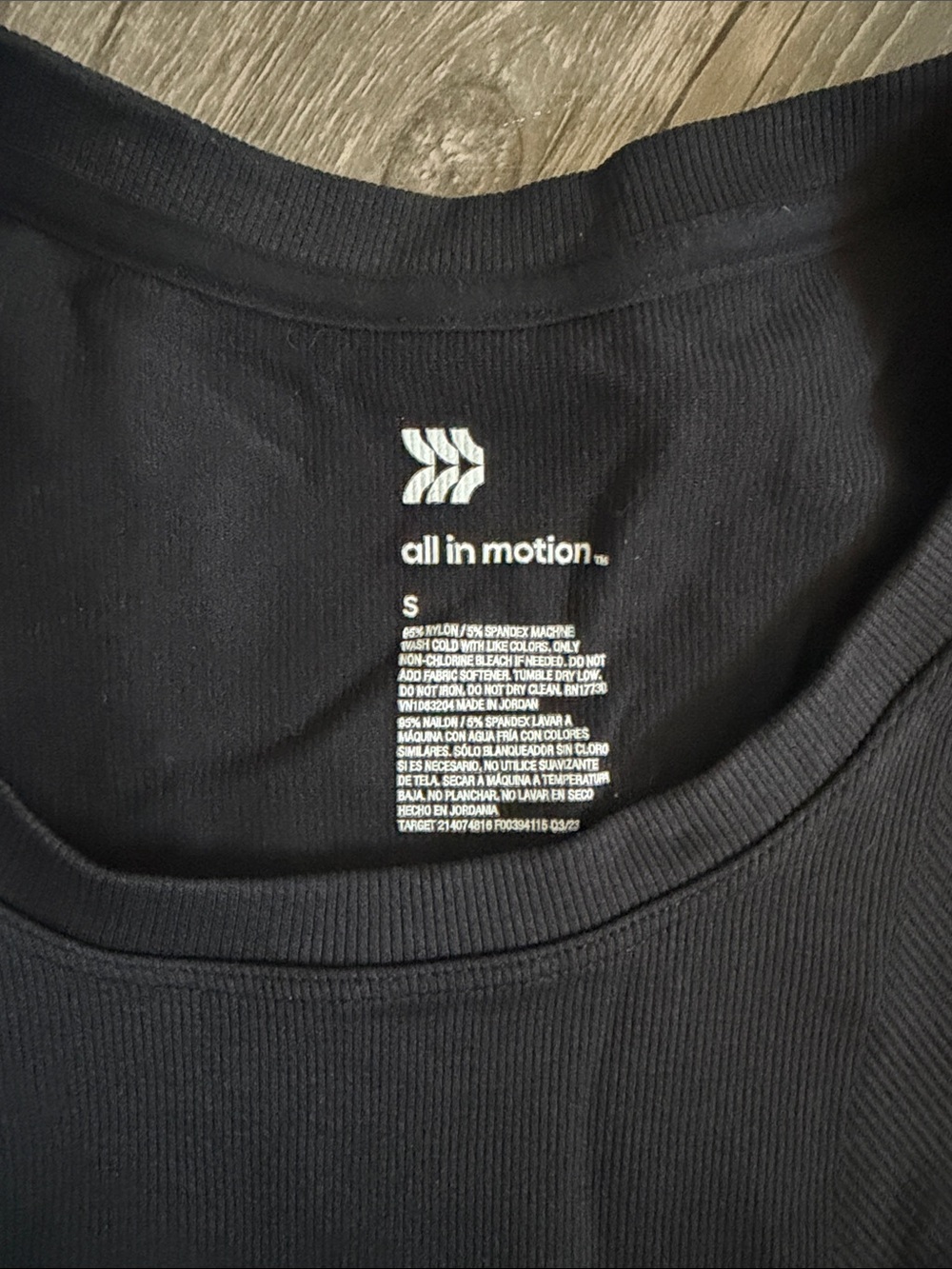 all in motion Black Scoop-Neck Cropped Tee Top - Picture 2 of 3